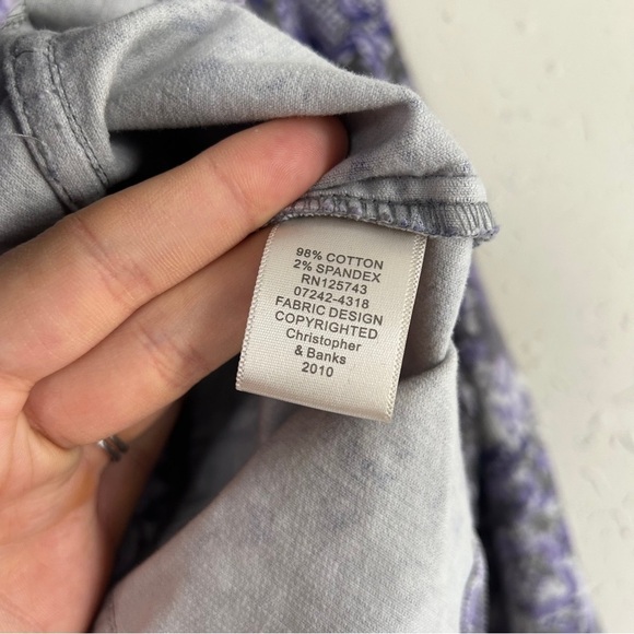 Christopher & Banks Vintage Floral Purple Corduroy Jacket Spring Lavender Medium - Picture 3 of 9